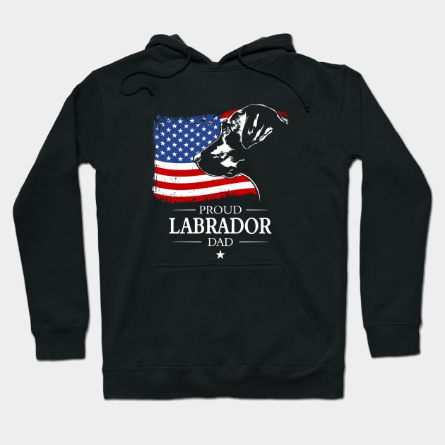 Proud Labrador Dad American Flag patriotic dog Hoodie by wilsigns